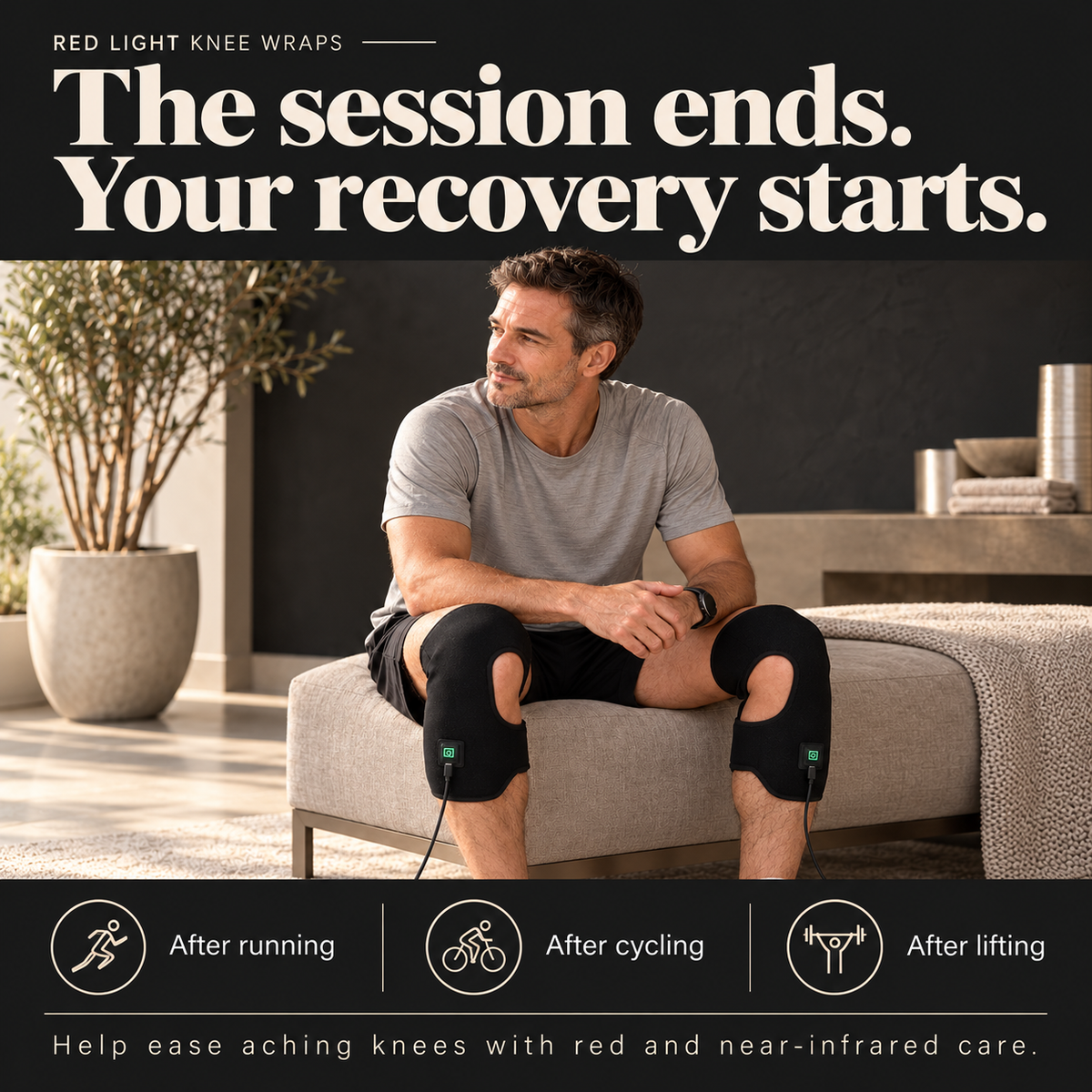 The session ends. Your recovery starts. After running. After cycling. After lifting